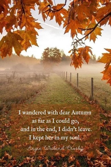 i wandered with dear autumn quote