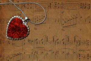 Soul Friend: sheet music and a heart necklace