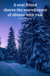 Inspirational Friendship Quote with a winter landscape