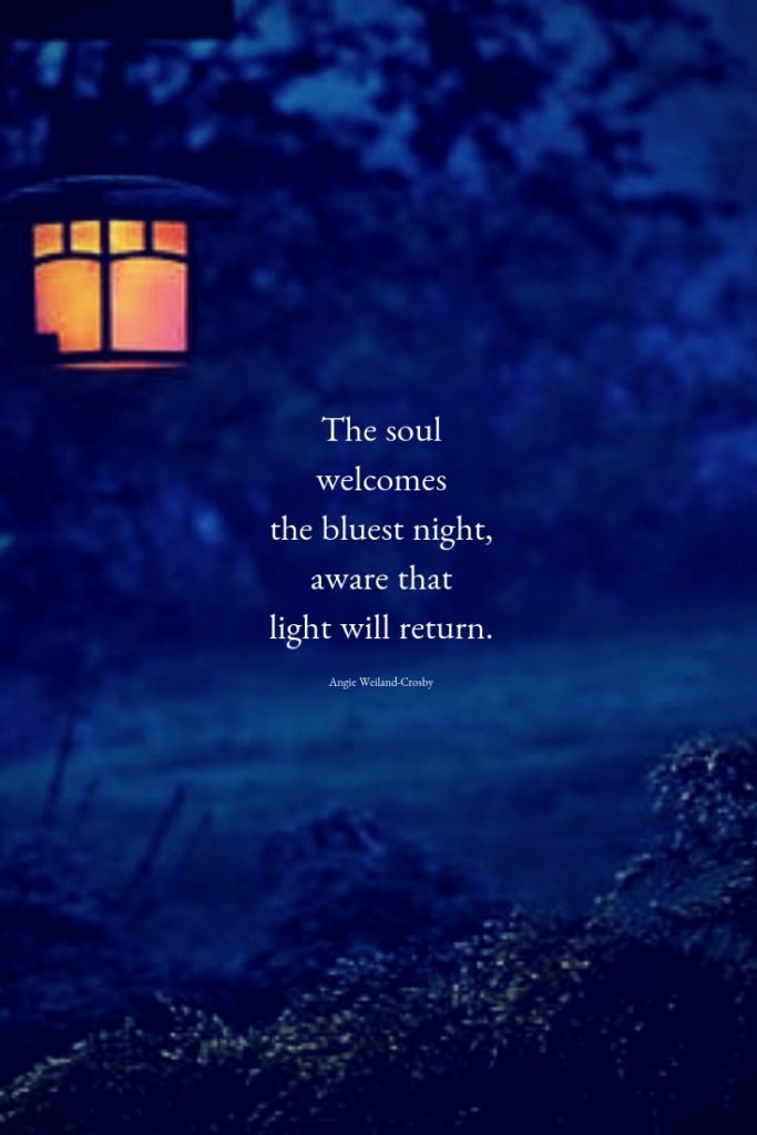 soul quote | darkness quote | a picture of a blue night with a lantern...