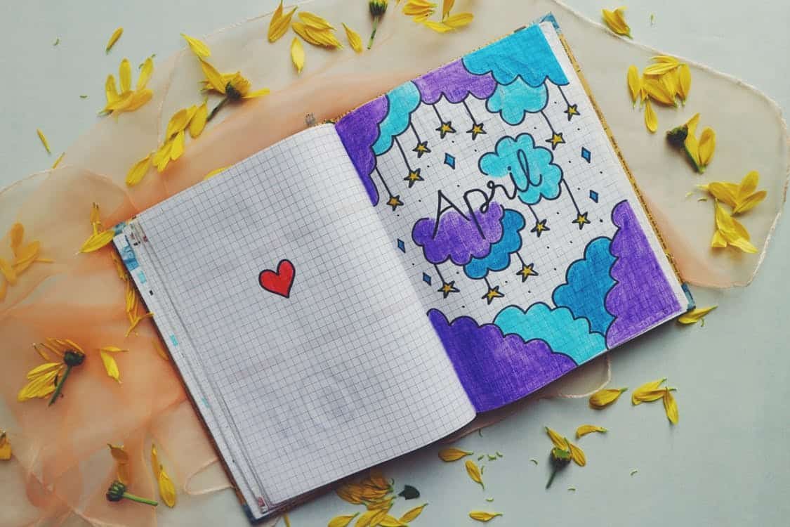 creativity booster, a notebook with doodling 