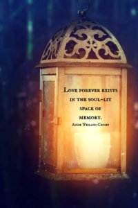 love quote with candlelit lantern at night...