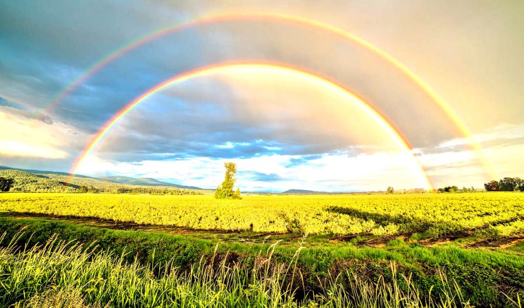 farmland and a rainbow...