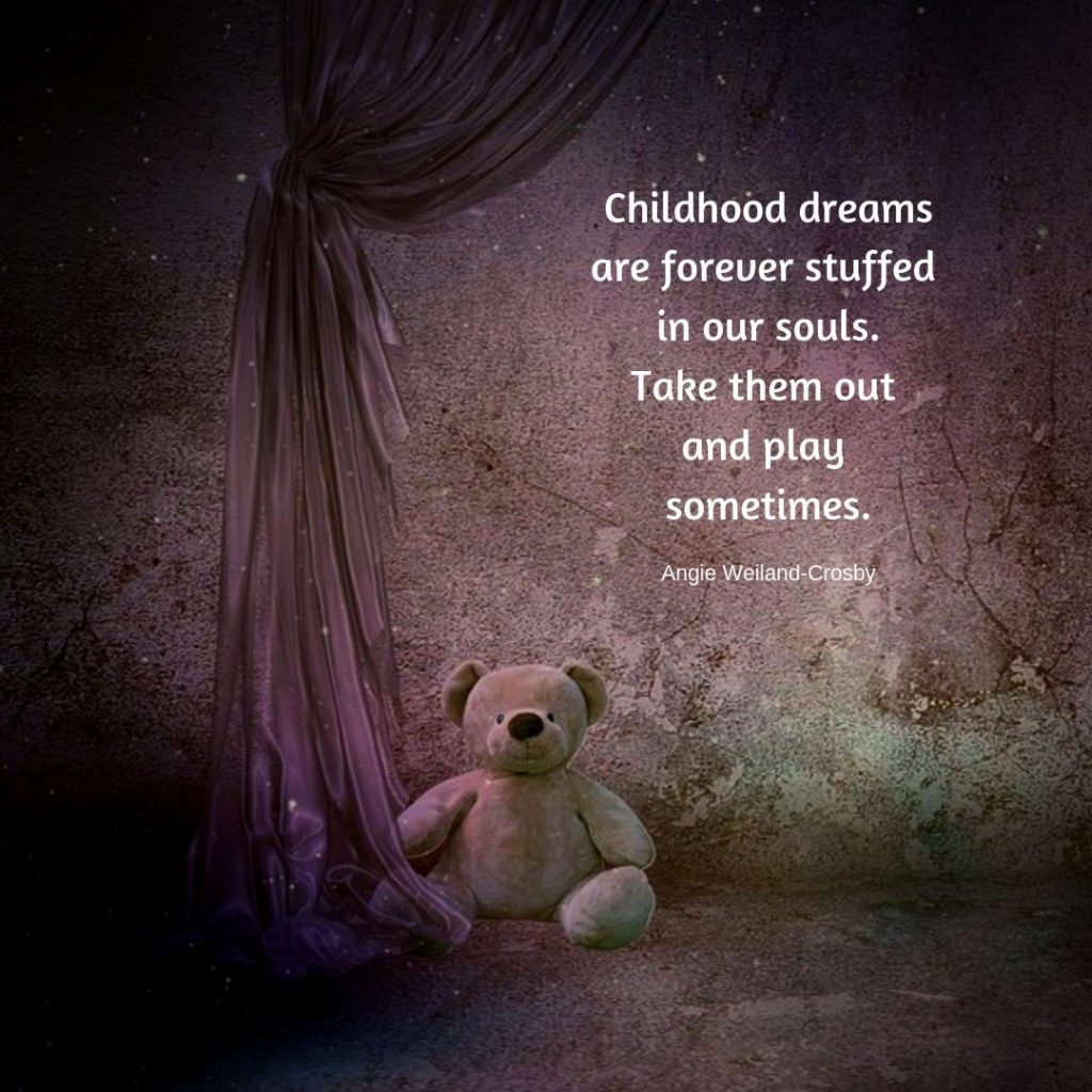 inspirational quote with a stuffed animal...