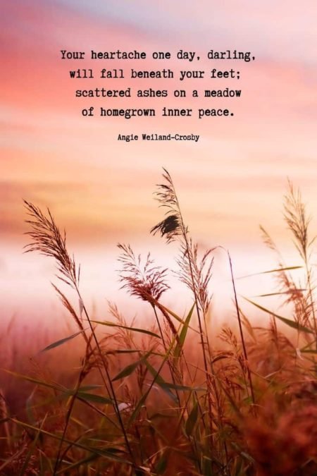 self-love quotes | broken soul quote | love and heartache quotes | a picture of nature with a peaceful meadow | 