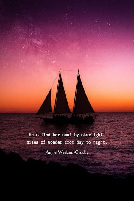 soul quote with a sailboat at sunset | Photo by Daniel Lincoln...