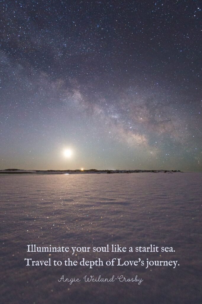 Soul Quote and Moonlight Sea Photography by Evan Leith