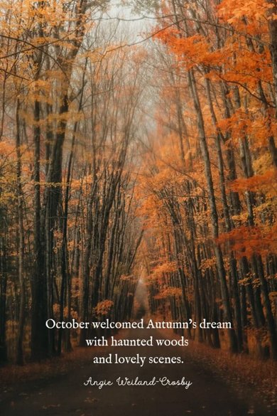 October welcomed Autumn's dream quote