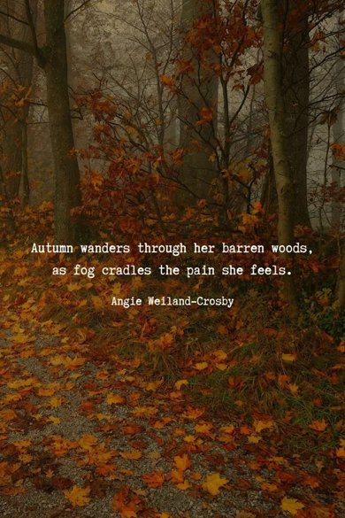 Autumn wanders through her barren woods quote