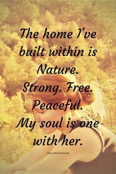 the home I've built within is Nature quote