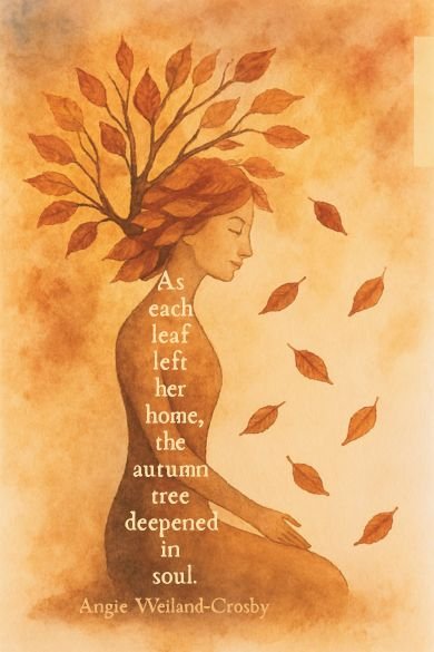 As each leaf left her home autumn quote