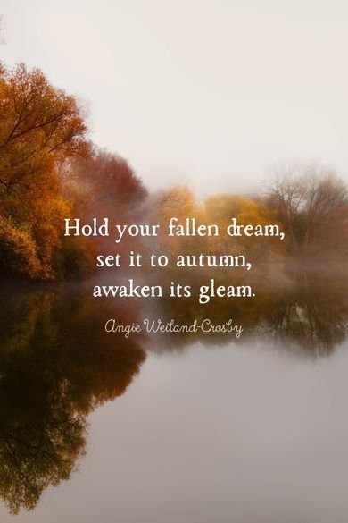 Hold your fallen dream autumn quote