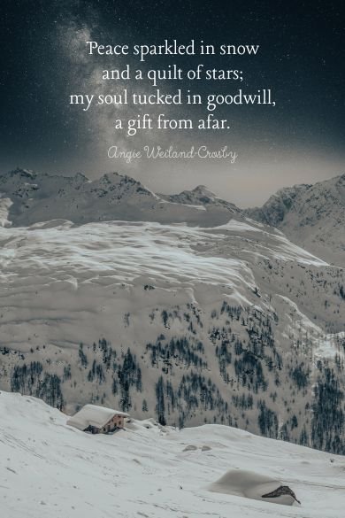 peace sparkled in snow quote