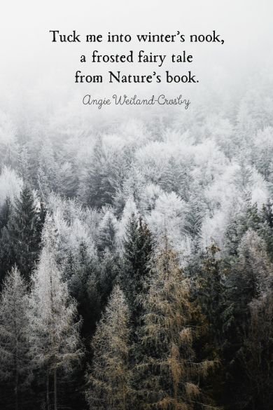 Tuck me into winter’s nook quote